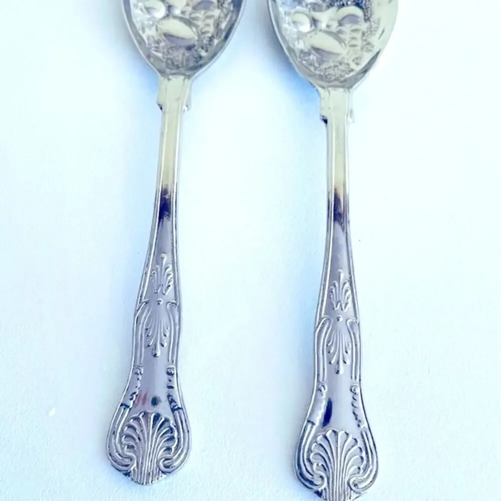 Vtg Silver Plated Fruit Salad Serving Fork Spoon FB Rogers Italy